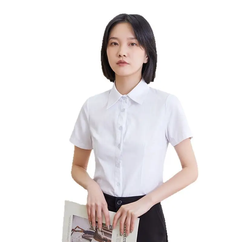 Women's Long Sleeve White Collar Shirt Large - Image 16