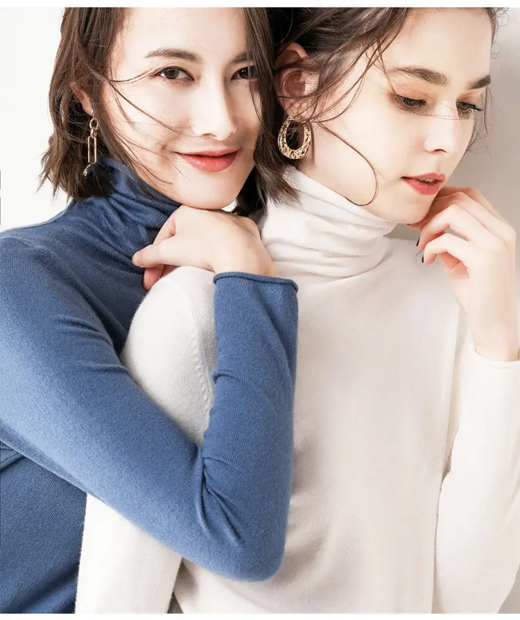 Wool Turtleneck Pullover Women Winter Warmth — feature 37