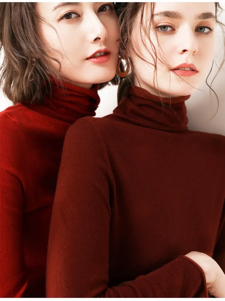 Wool Turtleneck Pullover Women Winter Warmth — feature 39