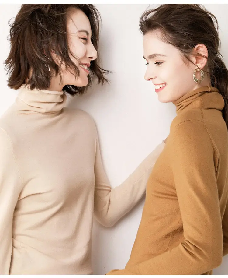 Wool Turtleneck Pullover Women Winter Warmth — feature 40