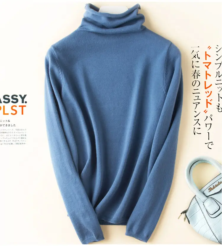 Wool Turtleneck Pullover Women Winter Warmth — feature 44