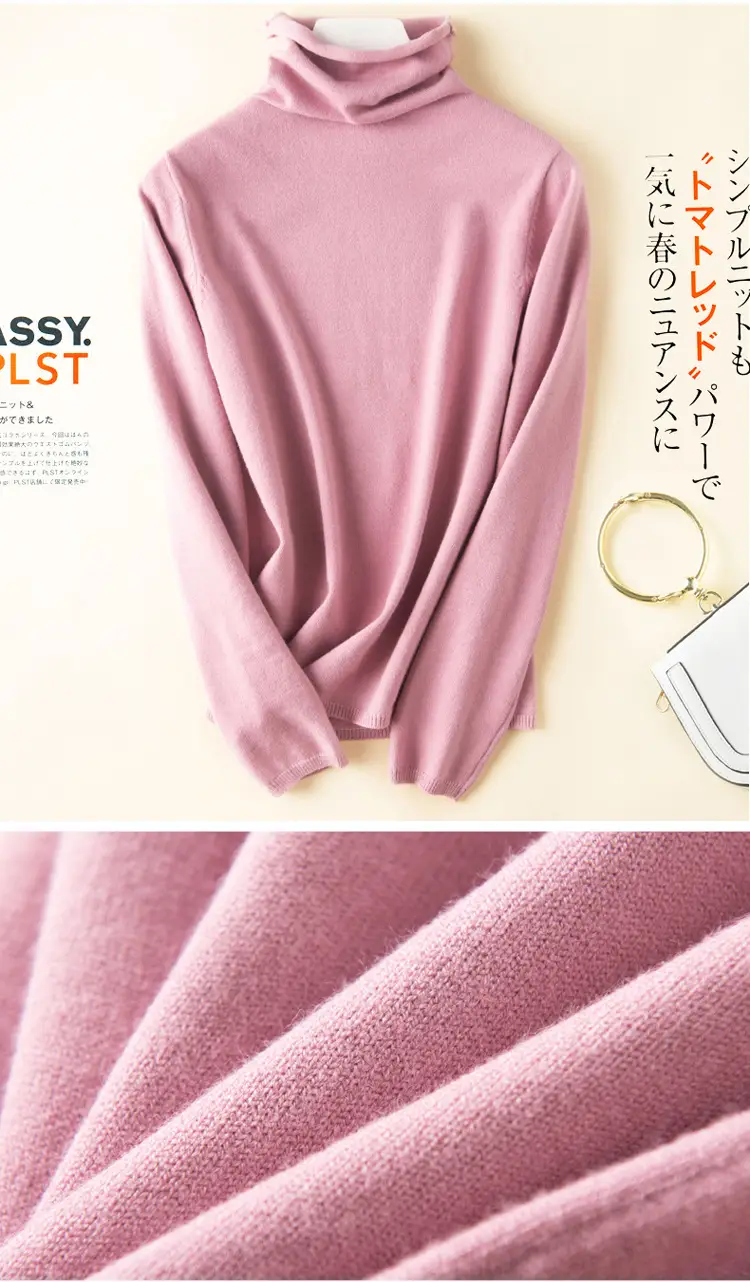 Wool Turtleneck Pullover Women Winter Warmth — feature 46