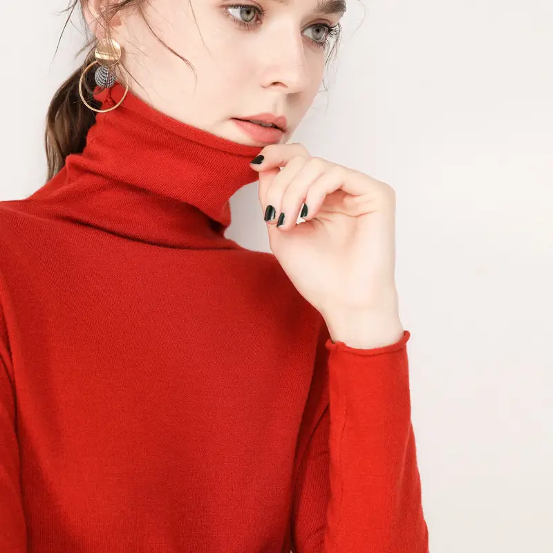 Wool Turtleneck Pullover Women Winter Warmth - Image 2