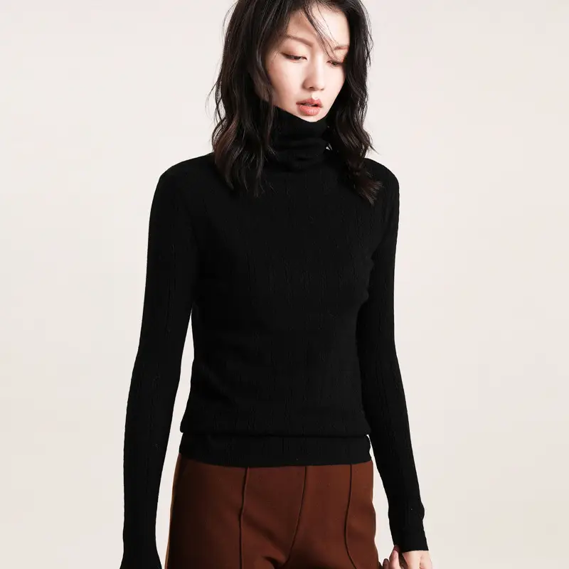 Wool Turtleneck Pullover Women Winter Warmth - Image 3