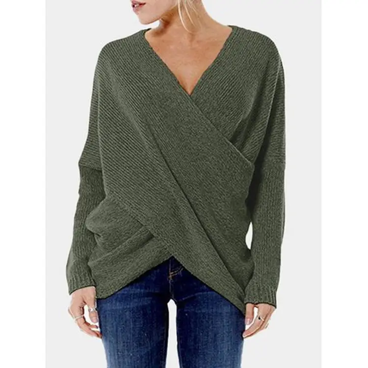 Grey Cotton Bevel Sweater Pullover S-5XL - Image 9