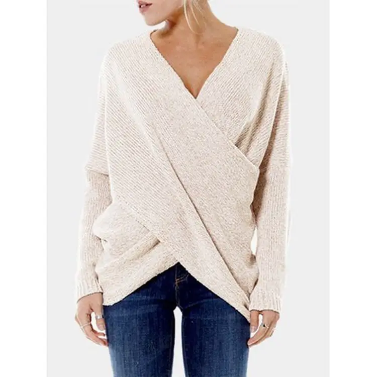 Grey Cotton Bevel Sweater Pullover S-5XL - Image 10