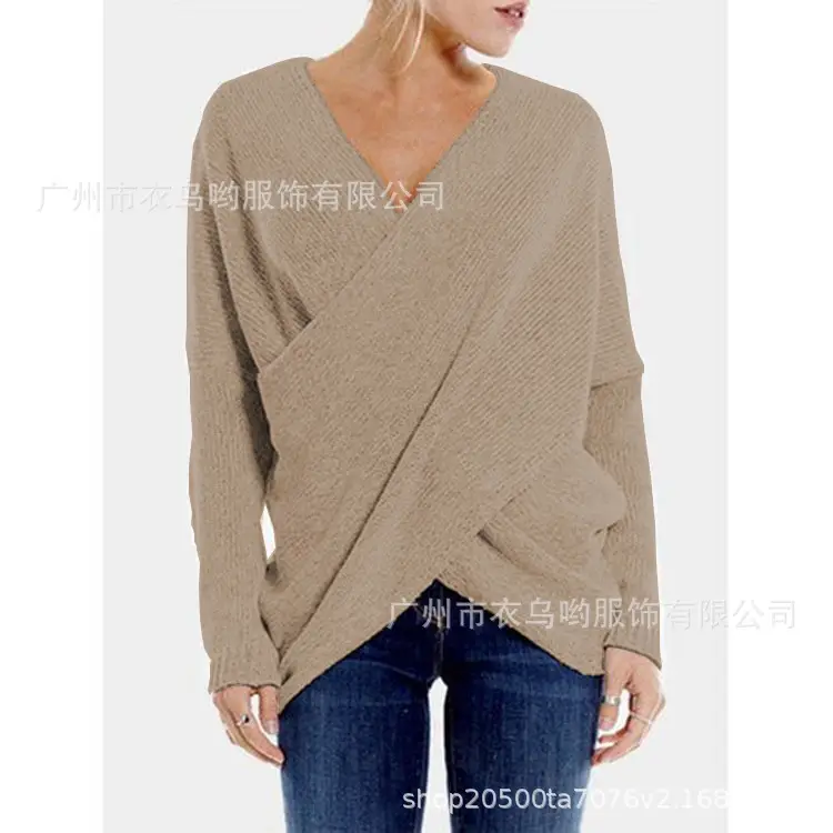 Grey Cotton Bevel Sweater Pullover S-5XL - Image 2