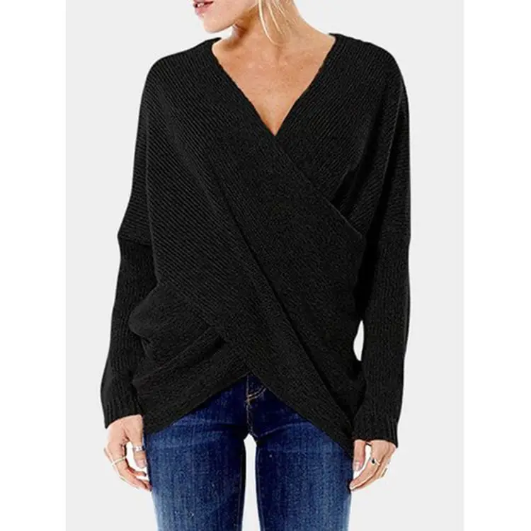 Grey Cotton Bevel Sweater Pullover S-5XL - Image 5