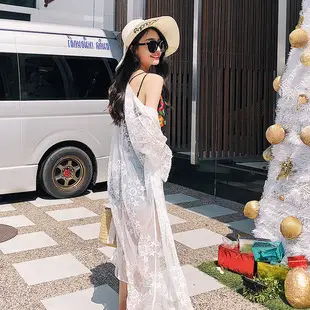 White Lace Embroidered Long Swimsuit for Women — feature 20