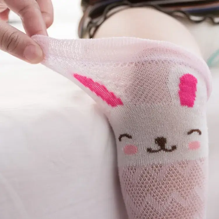 Baby Cartoon High Knee Socks 0-3Yrs Mesh Anti-Mosquito