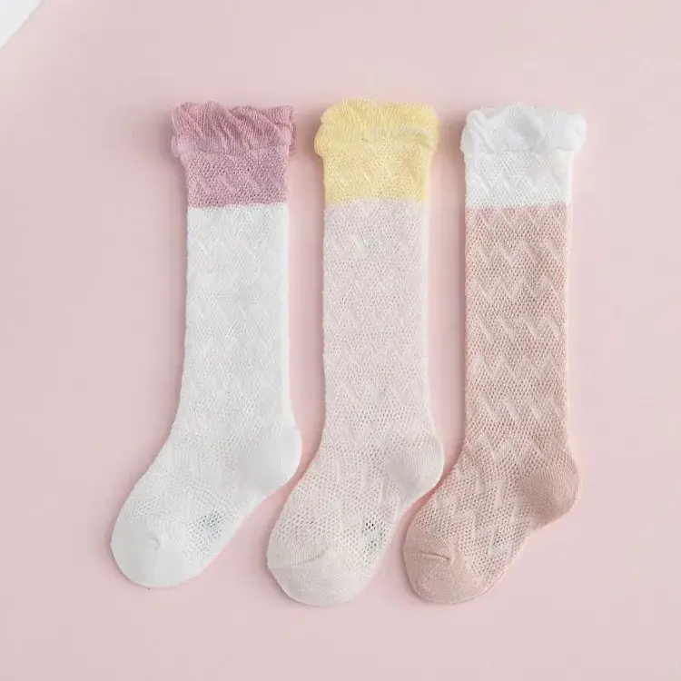 Baby Cartoon High Knee Socks 0-3Yrs Mesh Anti-Mosquito