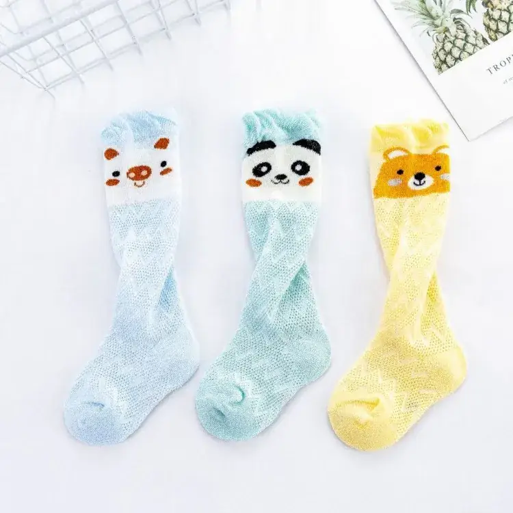Baby Cartoon High Knee Socks 0-3Yrs Mesh Anti-Mosquito