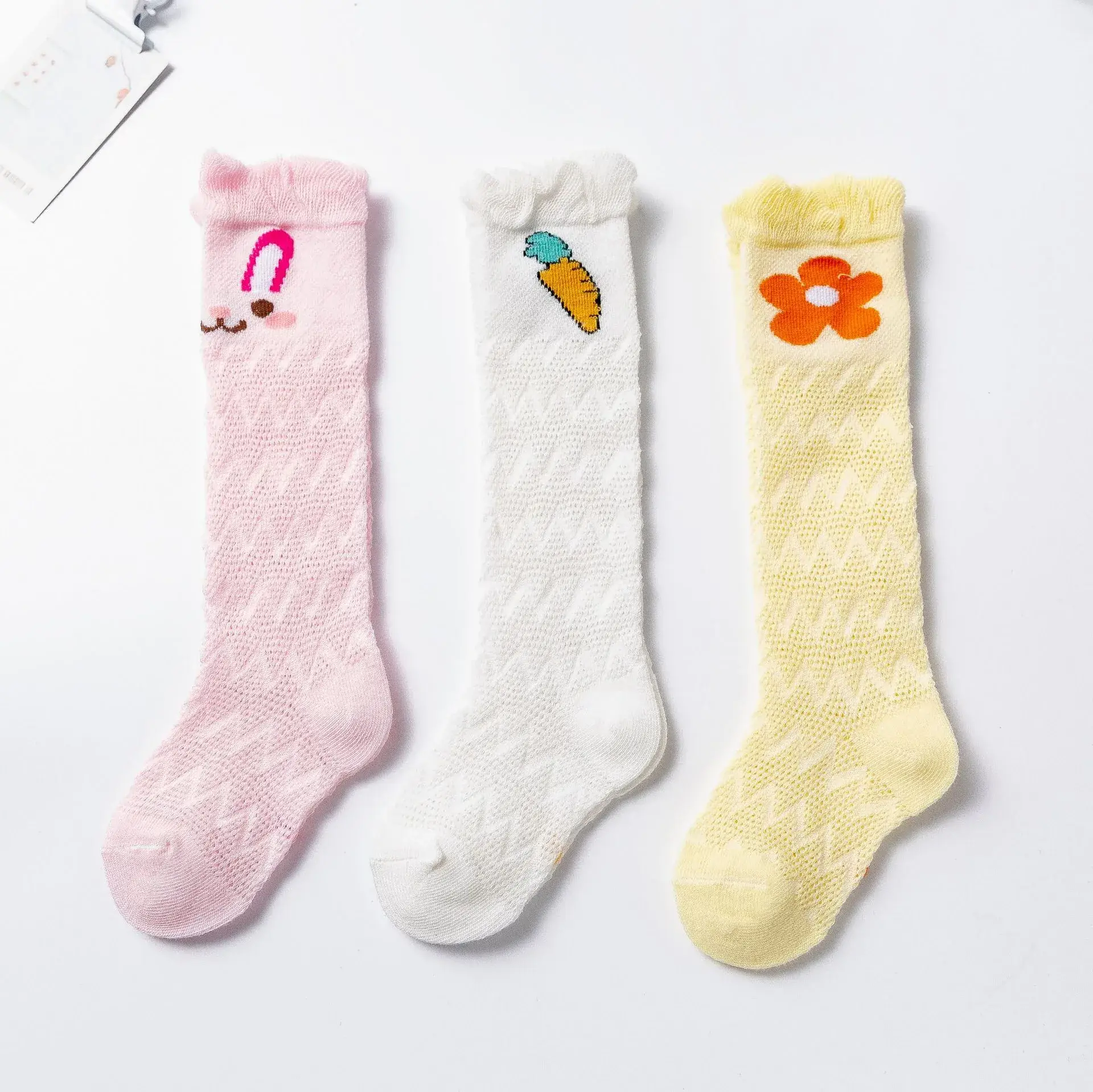 Baby Cartoon High Knee Socks 0-3Yrs Mesh Anti-Mosquito