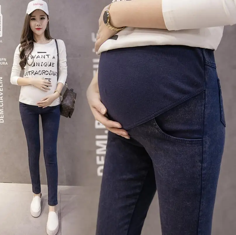 Maternity Black Slim Fit Elastic Leggings No Sagging - Image 2