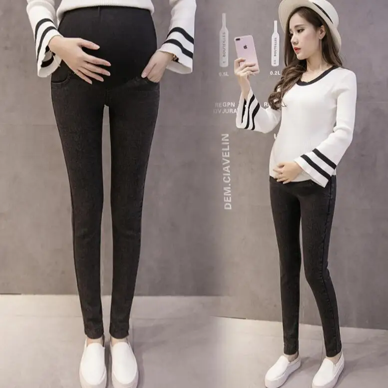 Maternity Black Slim Fit Elastic Leggings No Sagging - Image 3