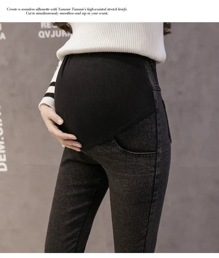 Maternity Black Slim Fit Elastic Leggings No Sagging — feature 7