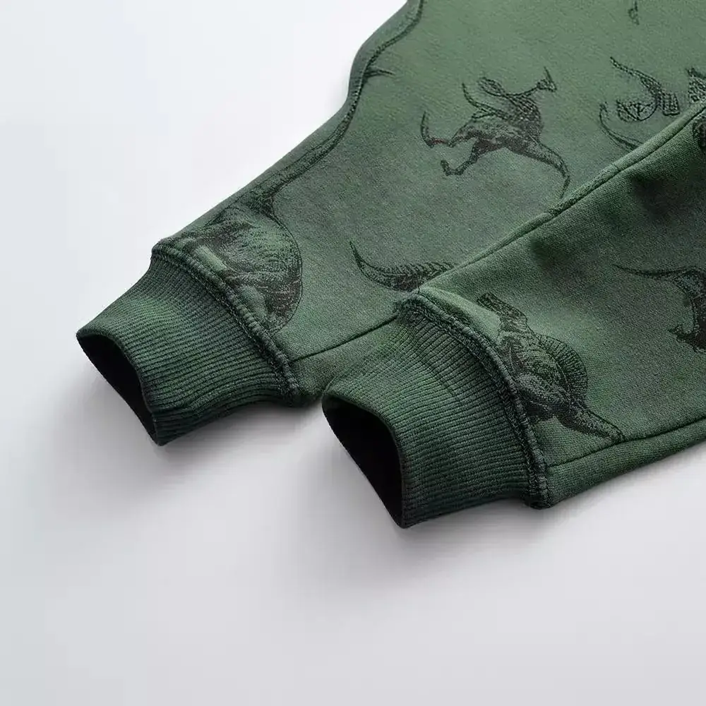 Boys Knitted Cartoon Trousers Green Autumn - Image 2