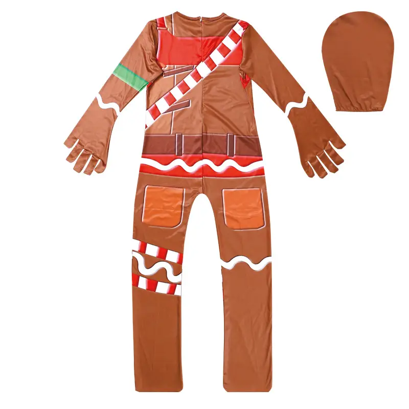 Gingerbread Man Ghost Face Halloween Party Costume Brown