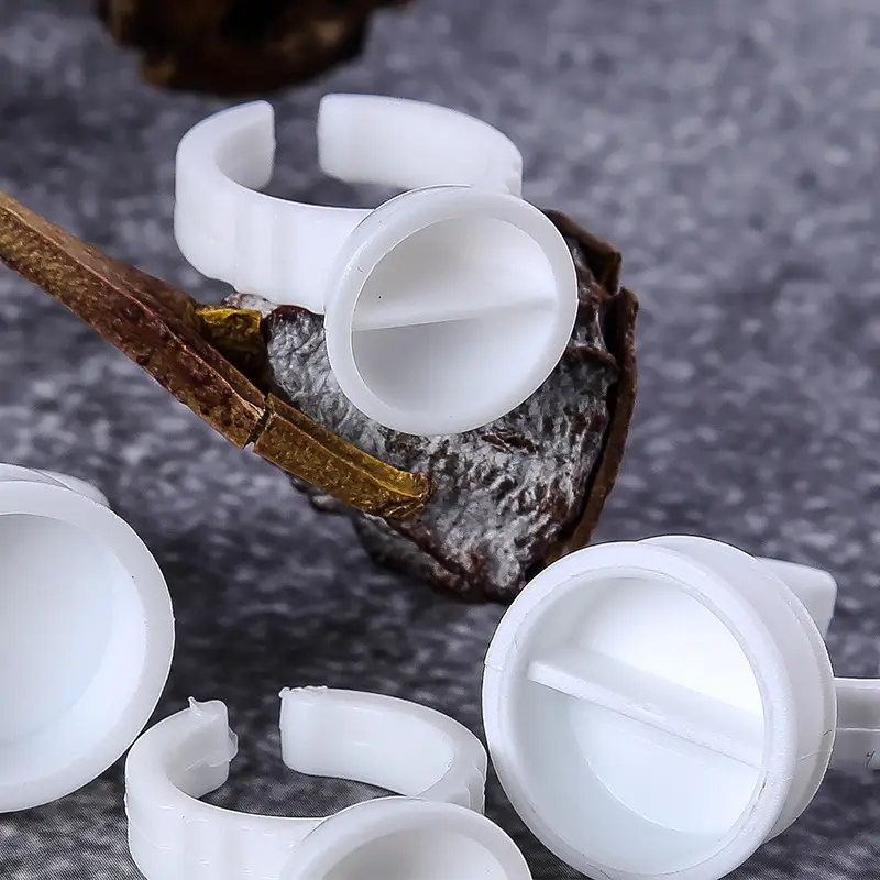 100 Bags of White Plastic Ring Glue Cups - Image 2