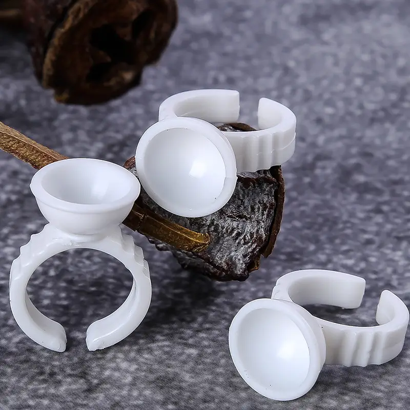 100 Bags of White Plastic Ring Glue Cups - Image 3