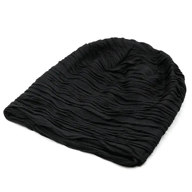 Women's Grey Korean Style Striped Pullover Hat - Image 12