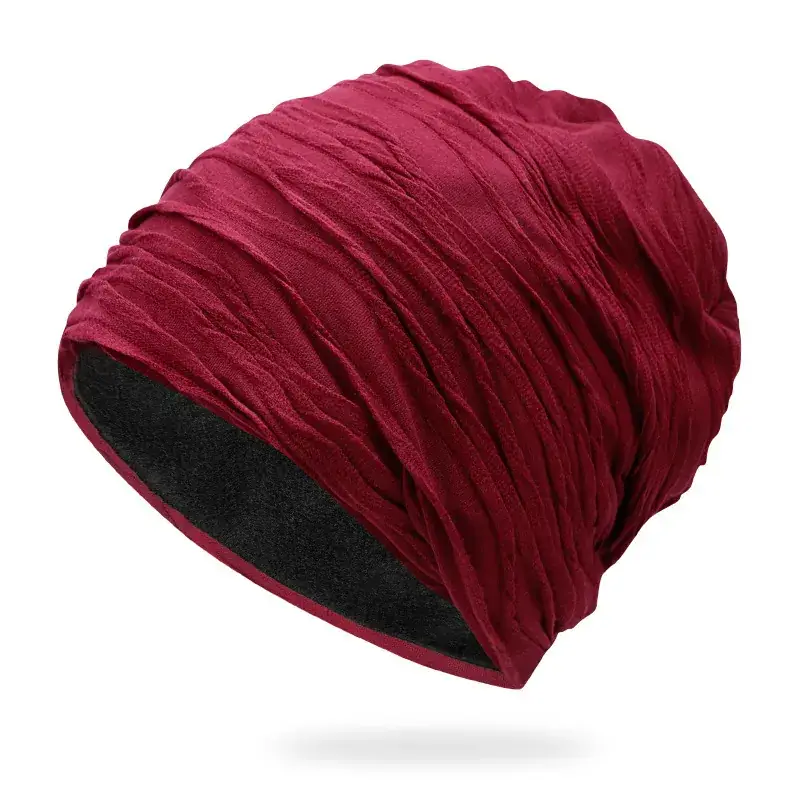 Women's Grey Korean Style Striped Pullover Hat - Image 6