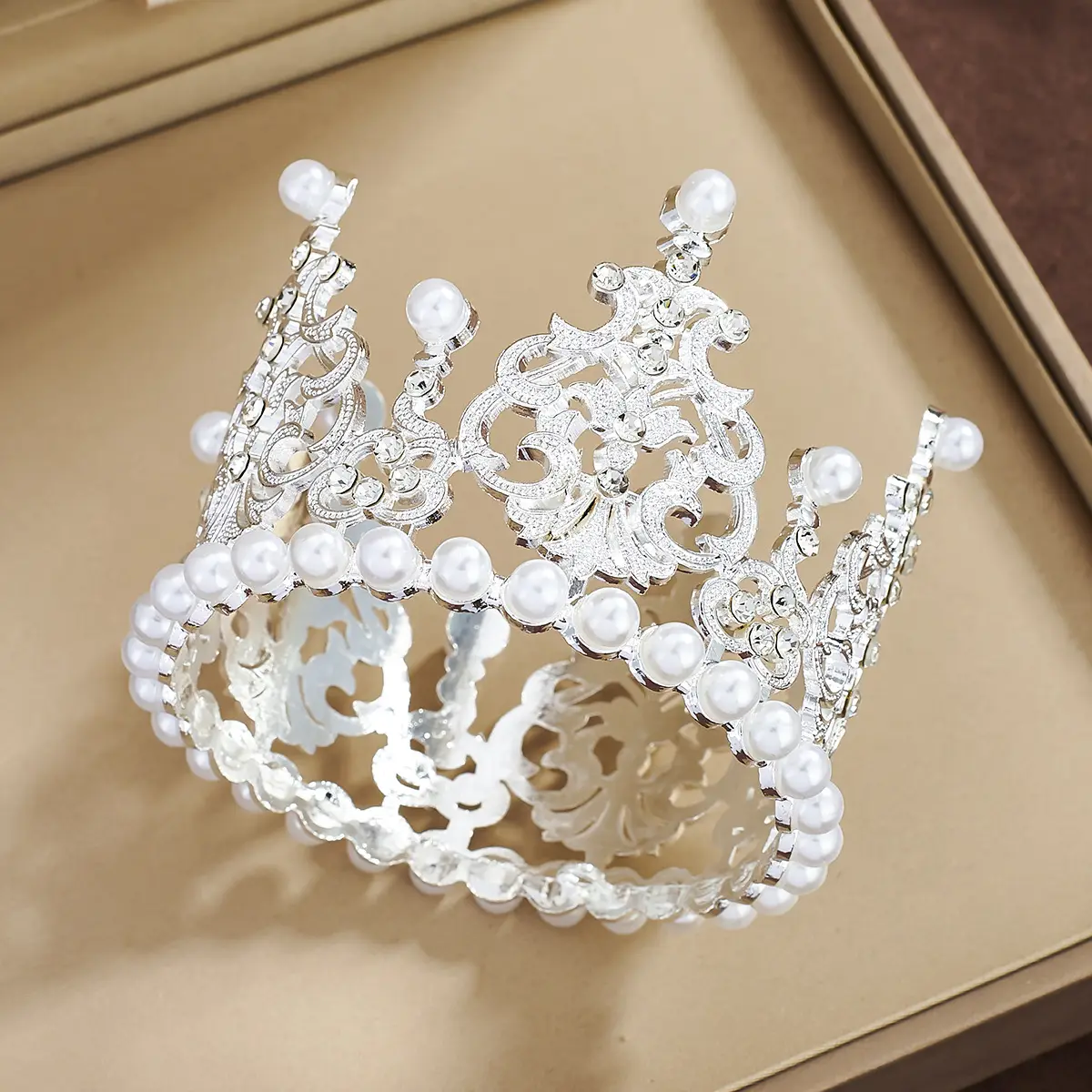 Gold Pearl Crown for Kids Birthday Decoration 5.5cm
