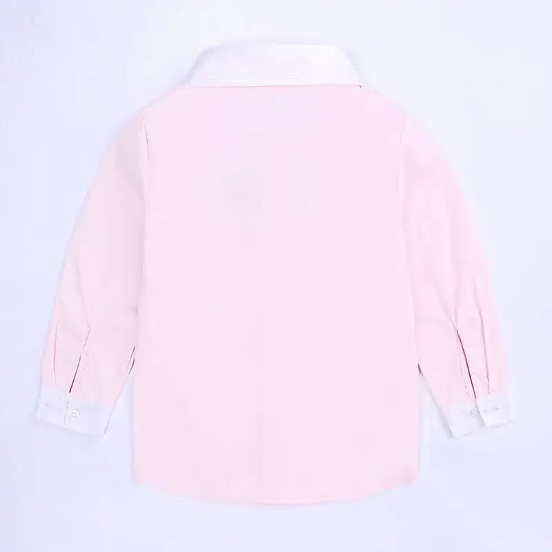 Boys Pink Bowknot Suit with Grey Suspender Pants - Image 4
