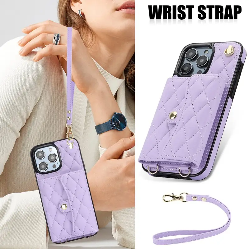 Multi Color iPhone 16 Crossbody Lanyard Case Leather - Image 10
