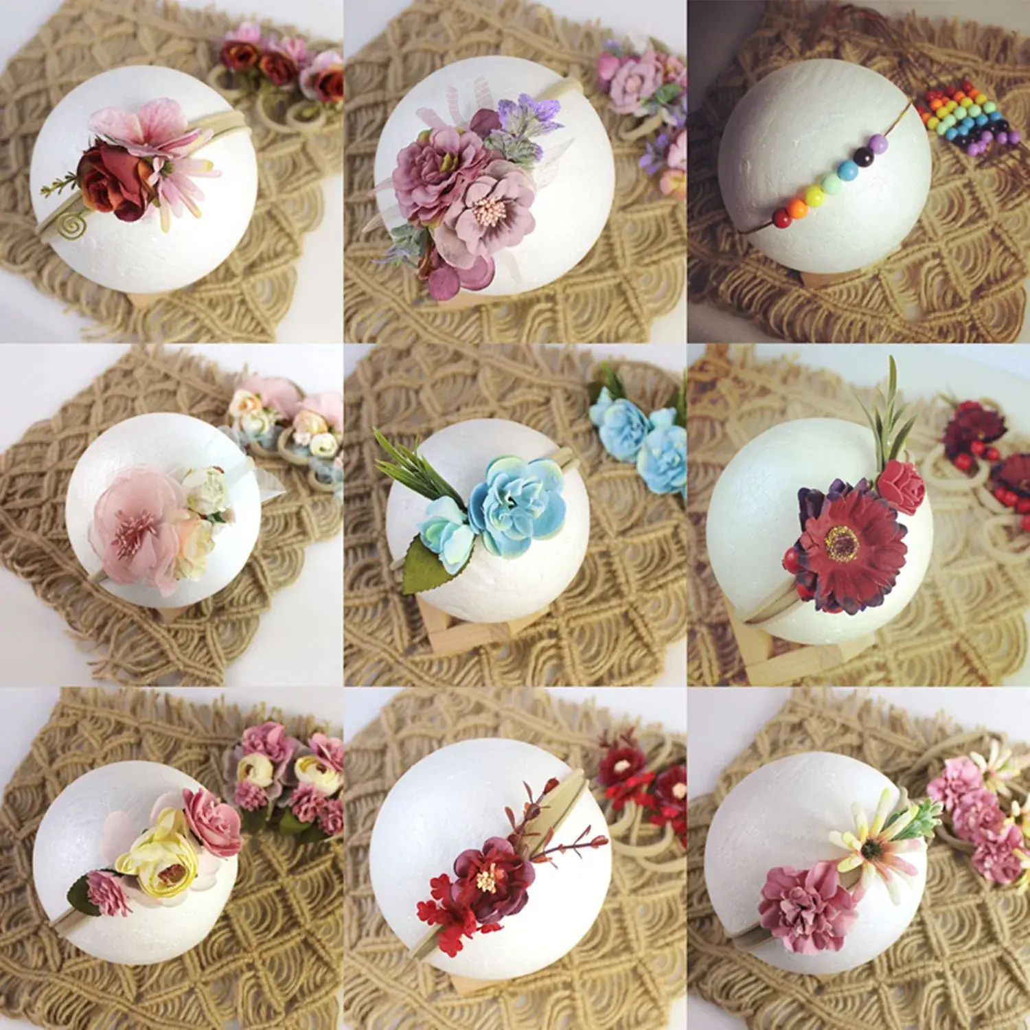 Baby Photo Head with Rainbow Flower Decor - Image 23