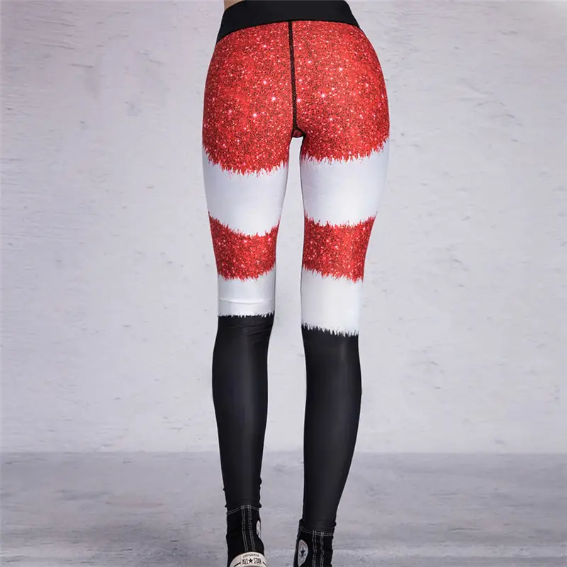2018 Christmas Printed Sports Pants Red Green Striped — feature 6