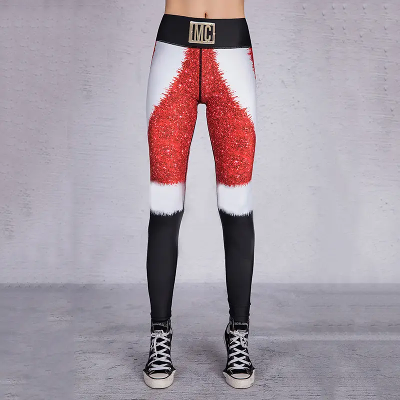 2018 Christmas Printed Sports Pants Red Green Striped — feature 7