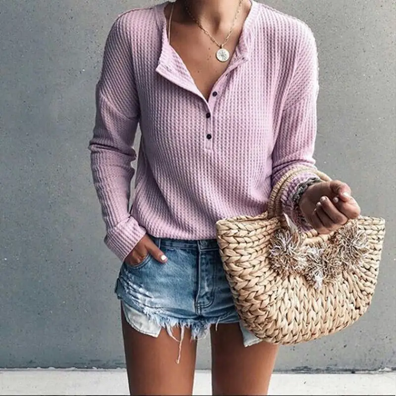 Women's Black Round Neck Long Sleeve T-Shirt for Autumn Winter