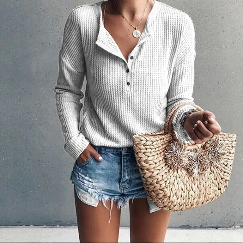 Women's Black Round Neck Long Sleeve T-Shirt for Autumn Winter