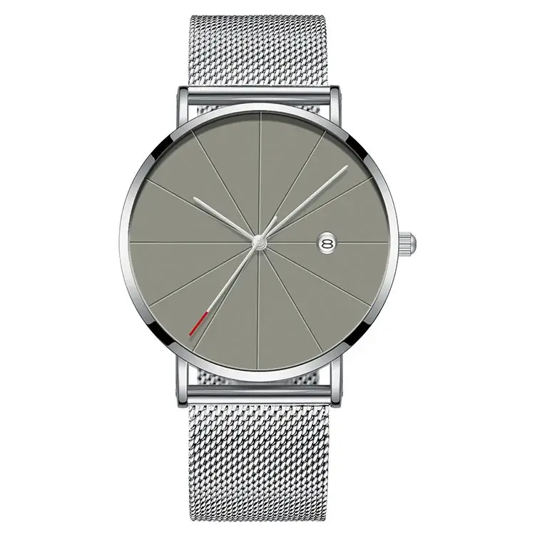 2020 Geneva Men's Quartz Watch Black Leather Strap - Image 5