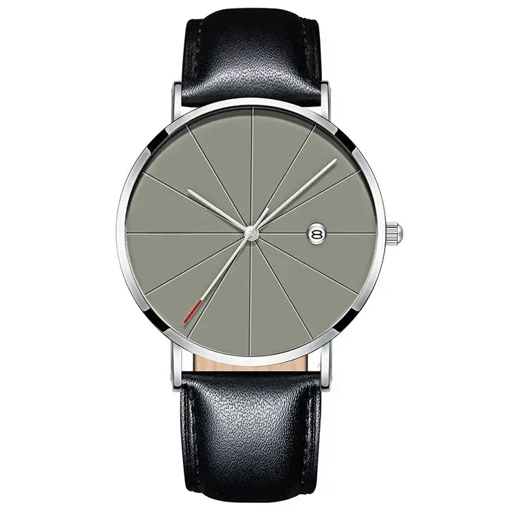 2020 Geneva Men's Quartz Watch Black Leather Strap - Image 12