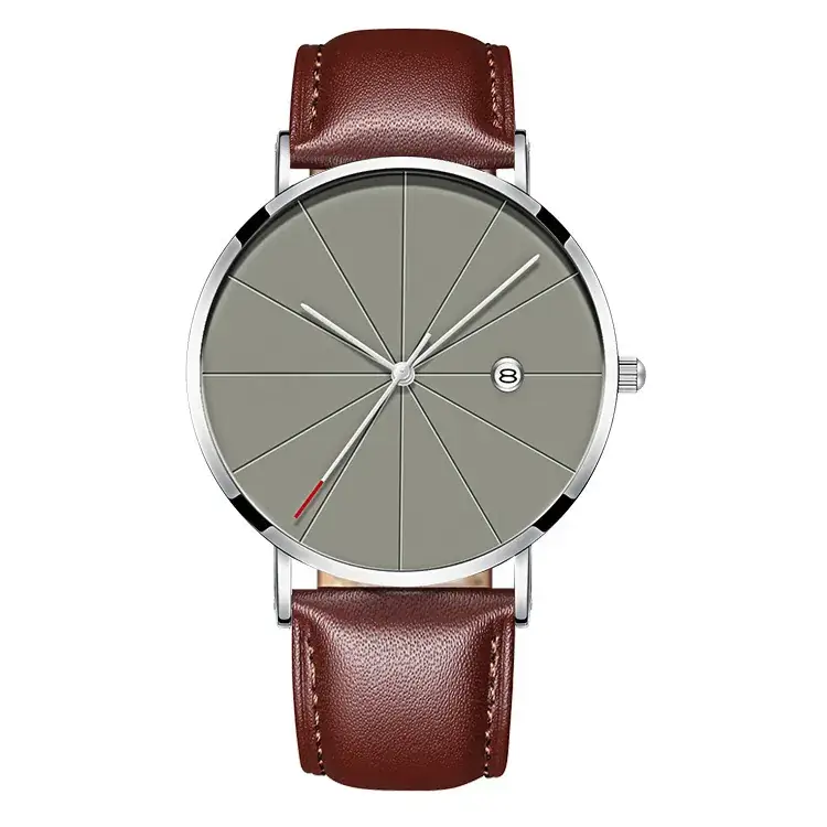 2020 Geneva Men's Quartz Watch Black Leather Strap - Image 13