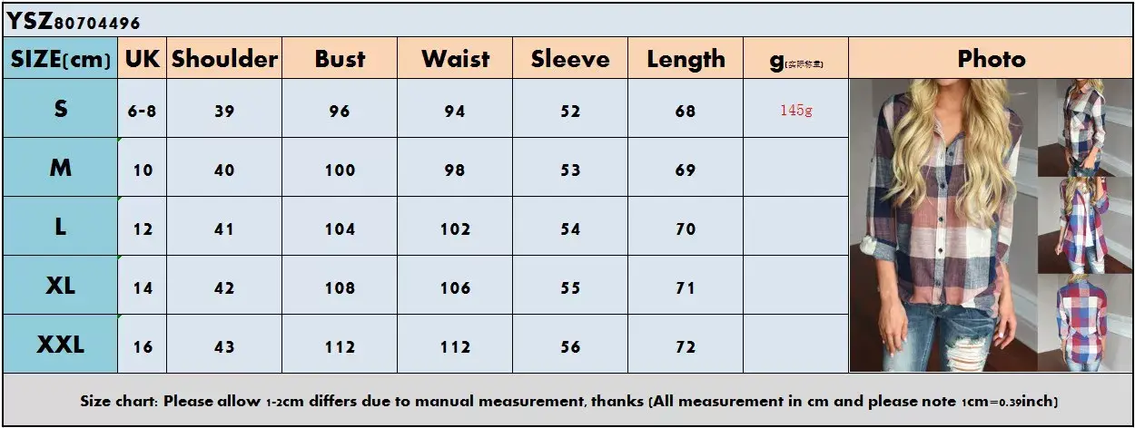 Cross-Border Women's Plaid Shirt Long Sleeve Casual Top — feature 1