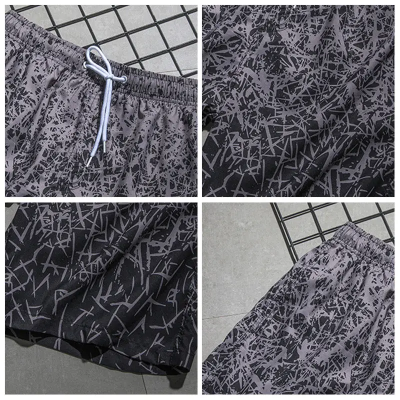 2025 Summer Men Digital Print Beach Shorts Large
