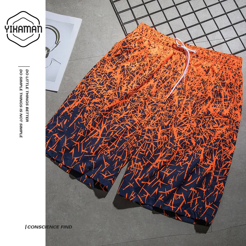 2025 Summer Men Digital Print Beach Shorts Large