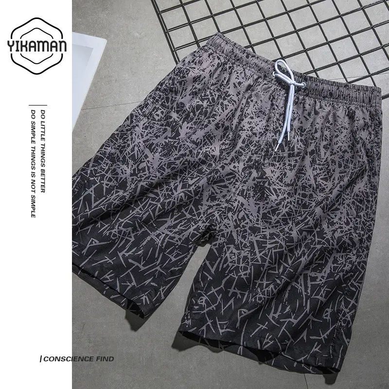 2025 Summer Men Digital Print Beach Shorts Large