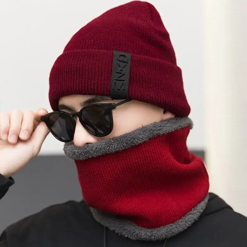 Men Wool Fleece Lined Winter Hat with Fleece Toe Cap - Image 12