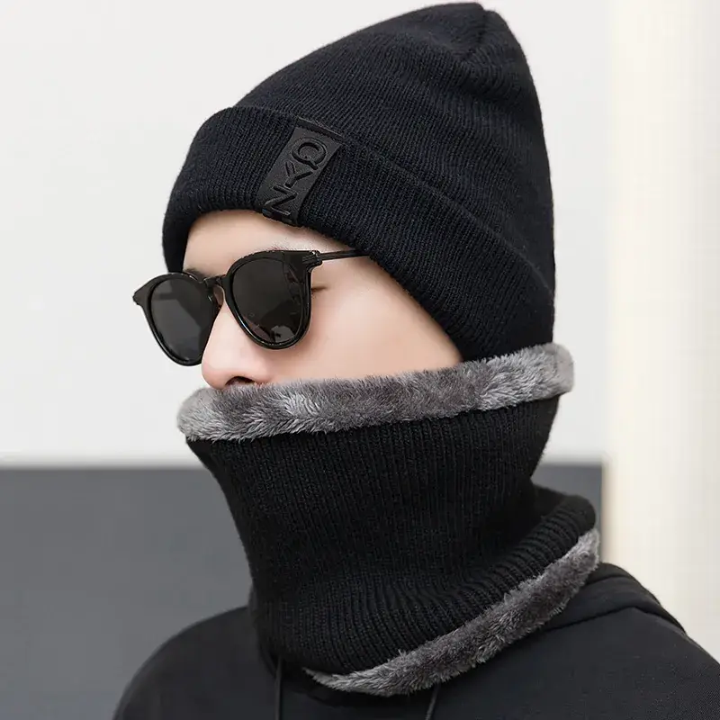 Men Wool Fleece Lined Winter Hat with Fleece Toe Cap - Image 14