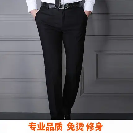 Men's Black Slim Fit Western Pants Autumn