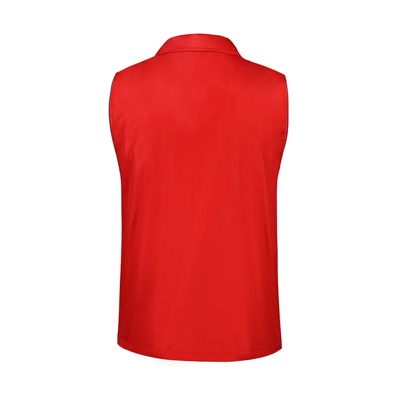 Red Men's Zip Front Double Layer Vest - Image 2