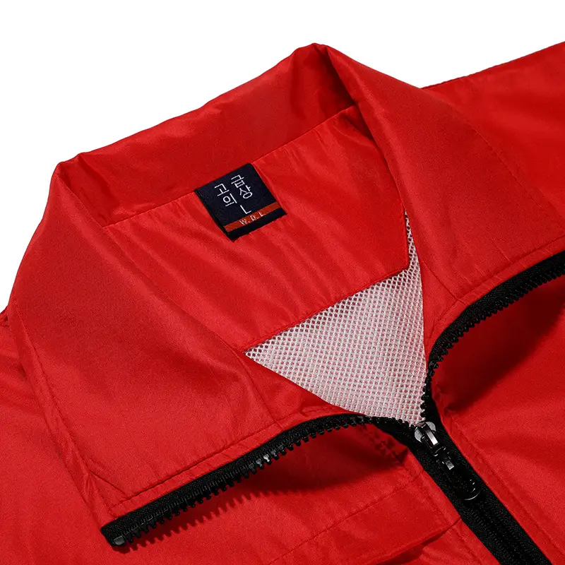 Red Men's Zip Front Double Layer Vest - Image 3