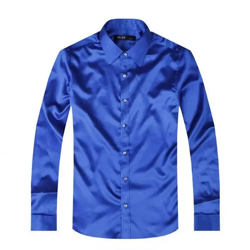 Men's Glossy Silk Shirts & Pants Set Multi Color - Image 13