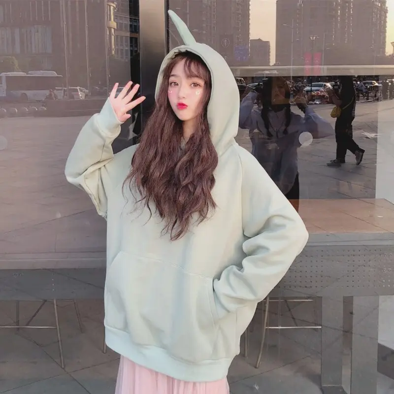 Women's Lavender Velvet Hoodie with Front Pocket — feature 17