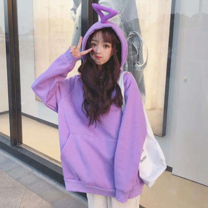 Women's Lavender Velvet Hoodie with Front Pocket — feature 4