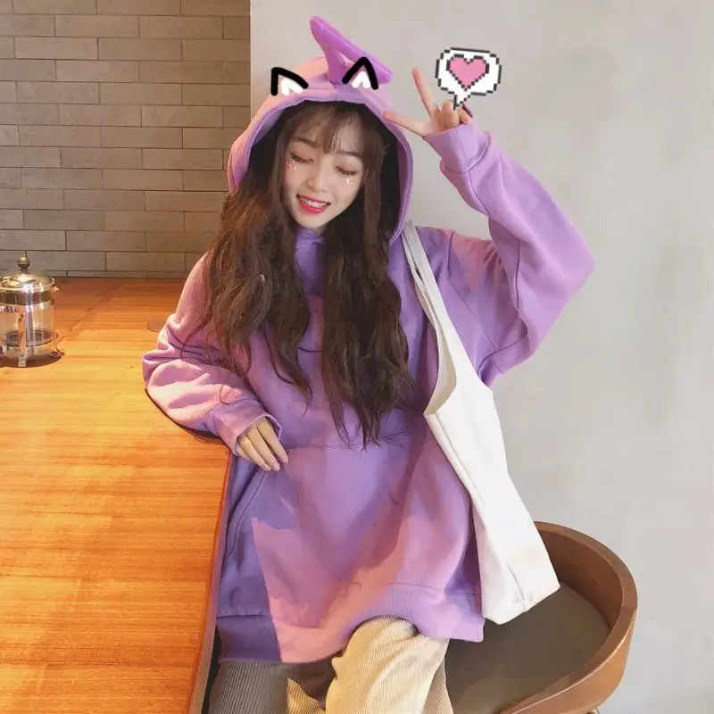 Women's Lavender Velvet Hoodie with Front Pocket — feature 6